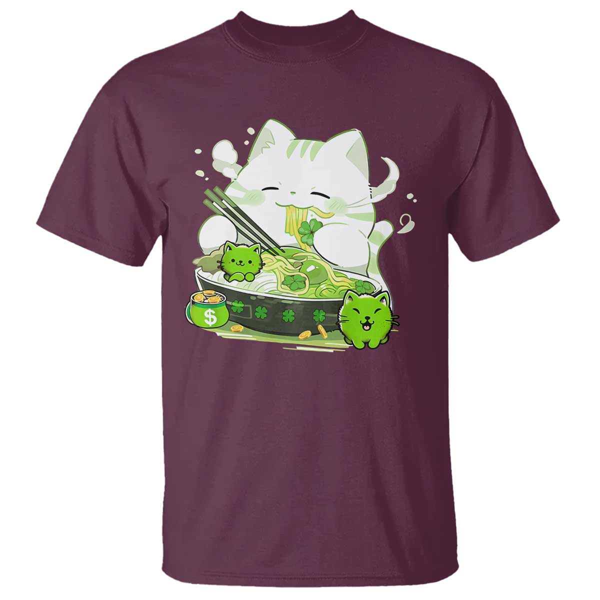 st-patricks-day-cats-t-shirt-irish-eating-ramen-noodles-cute-anime-shamrocks