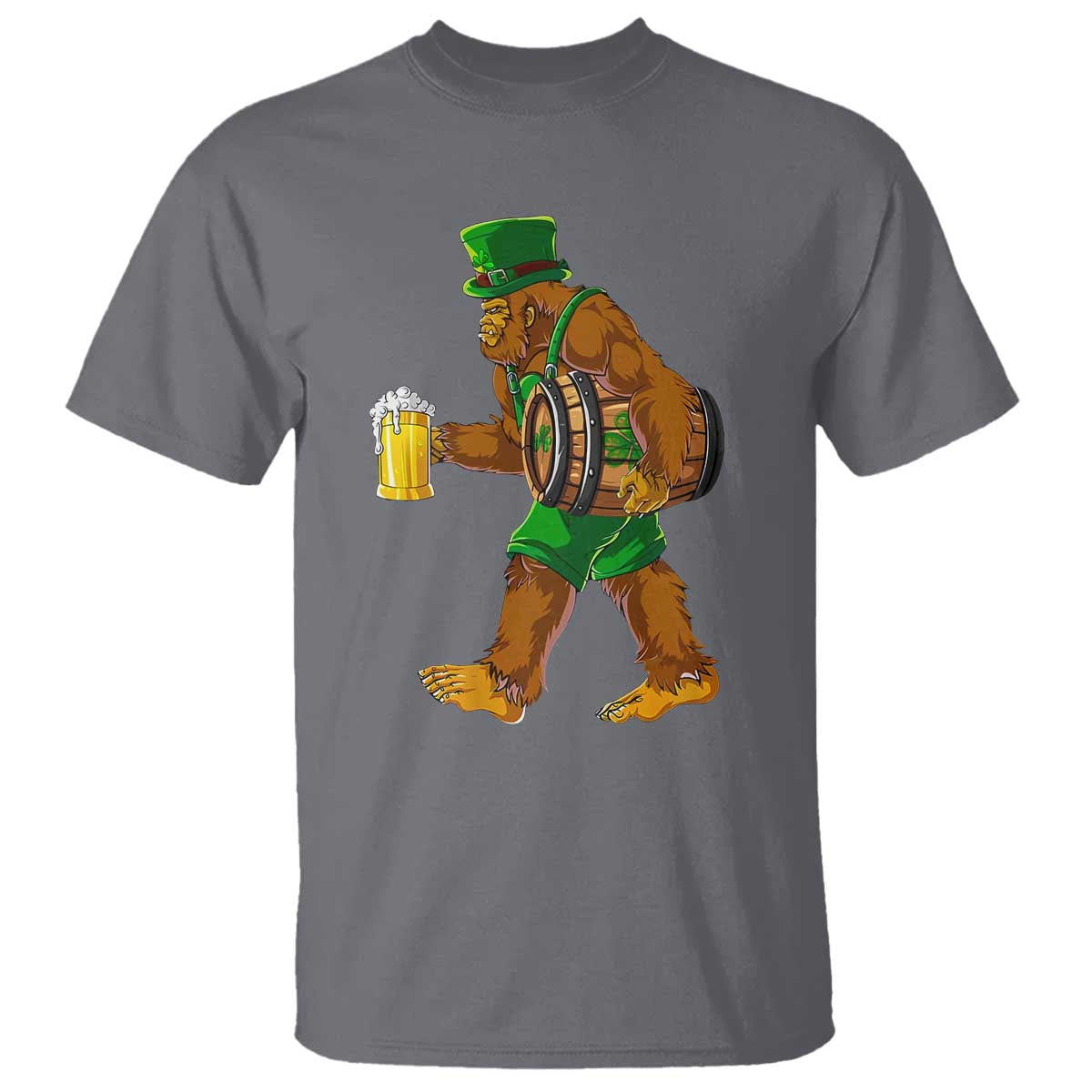 st-patricks-day-bigfoot-t-shirt-sasquatch-beer-funny-party-shamrock