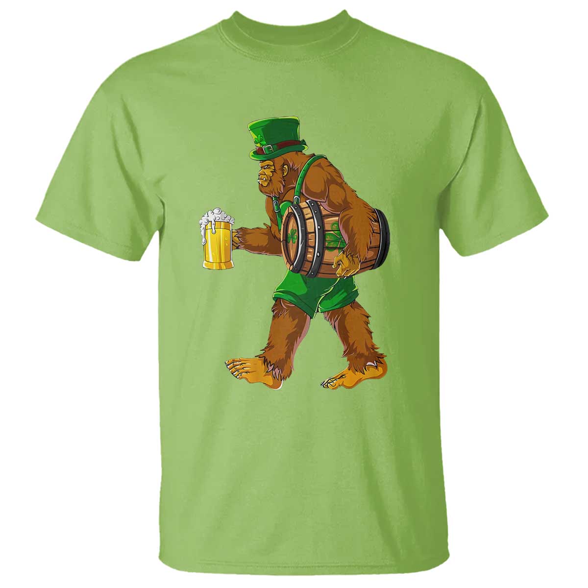 st-patricks-day-bigfoot-t-shirt-sasquatch-beer-funny-party-shamrock