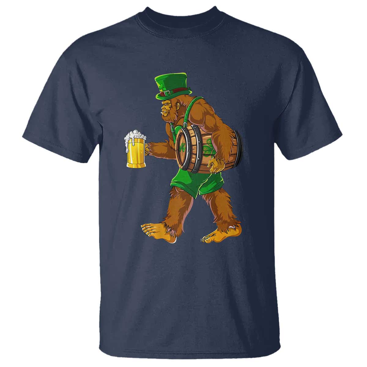 st-patricks-day-bigfoot-t-shirt-sasquatch-beer-funny-party-shamrock