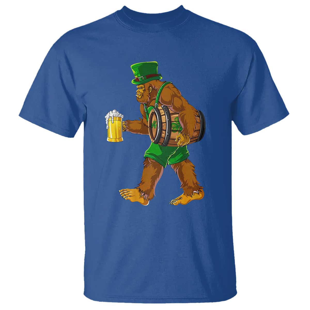 st-patricks-day-bigfoot-t-shirt-sasquatch-beer-funny-party-shamrock