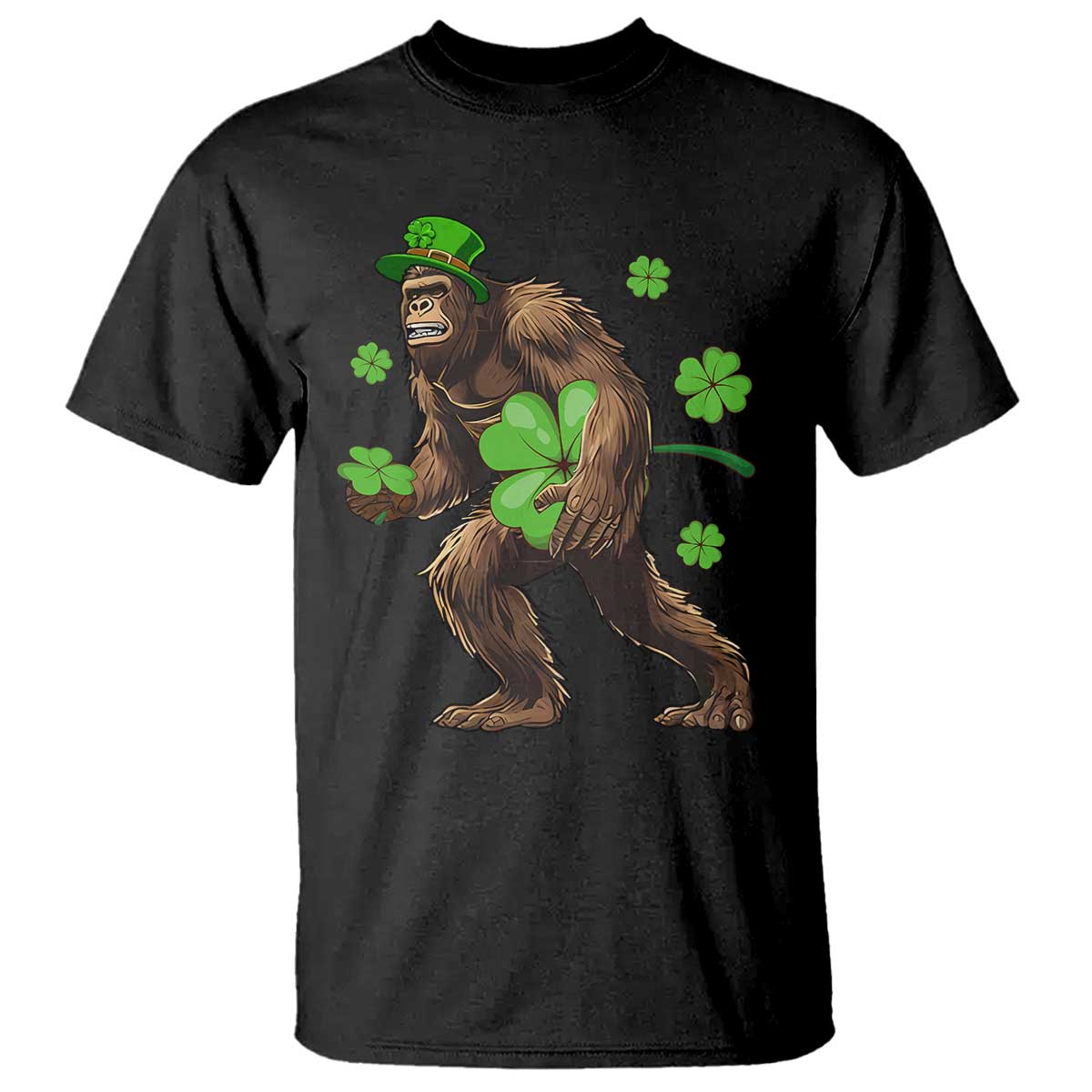 st-patricks-day-bigfoot-t-shirt-funny-sasquatch-shamrock