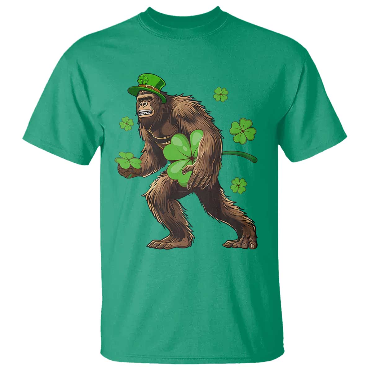 st-patricks-day-bigfoot-t-shirt-funny-sasquatch-shamrock