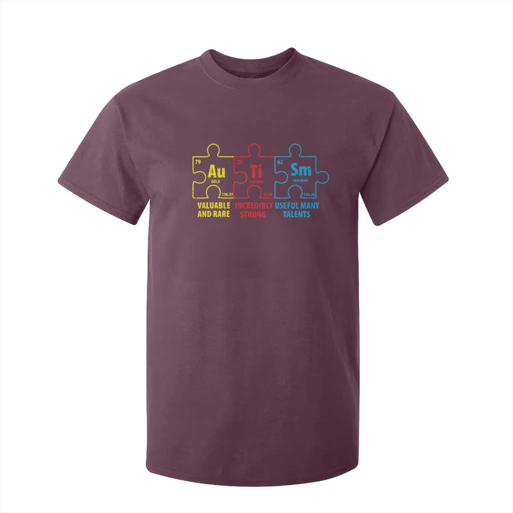 Autism Support T Shirt For Kid Elements Periodic Table ASD