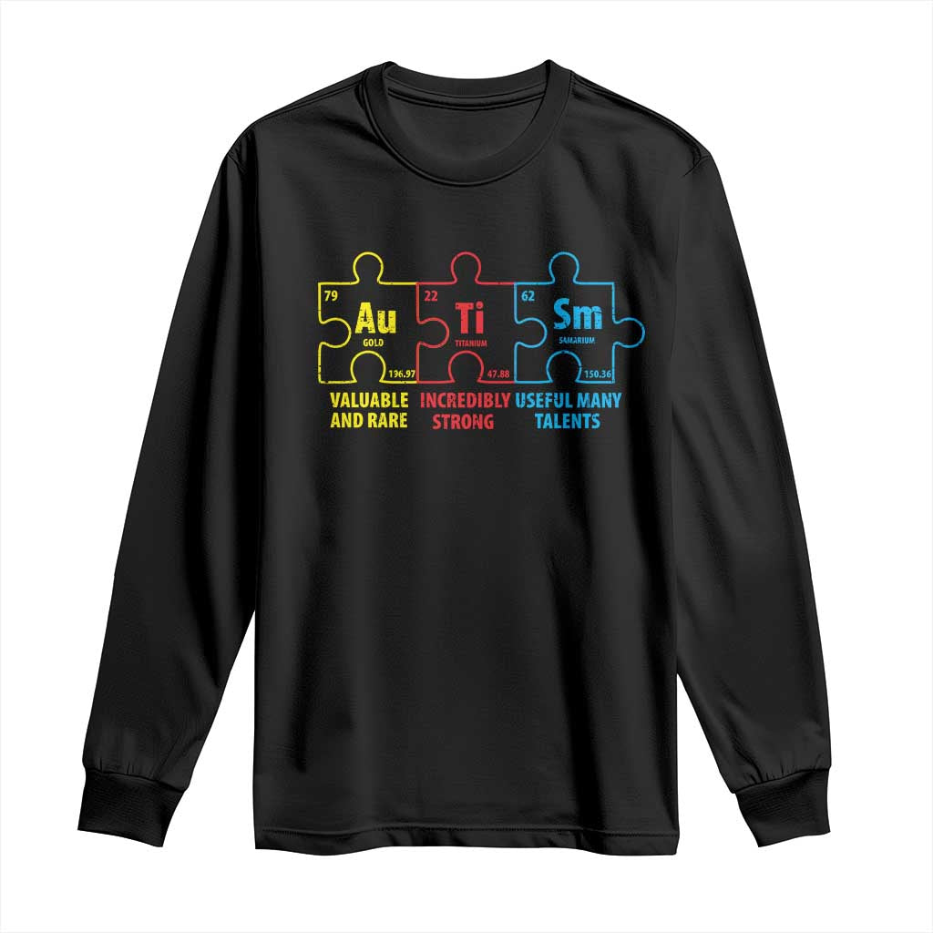 Autism Support Long Sleeve Shirt Elements Periodic Table ASD