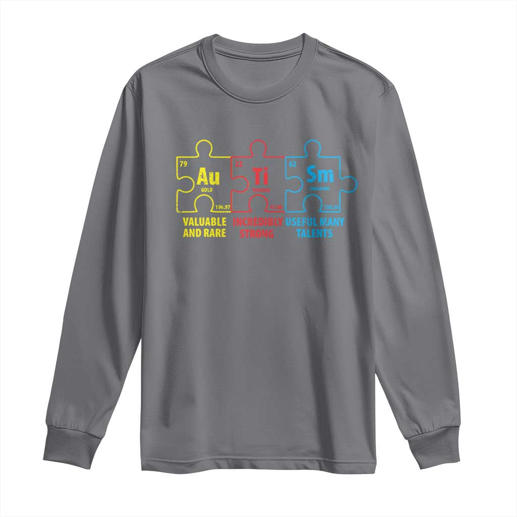 Autism Support Long Sleeve Shirt Elements Periodic Table ASD