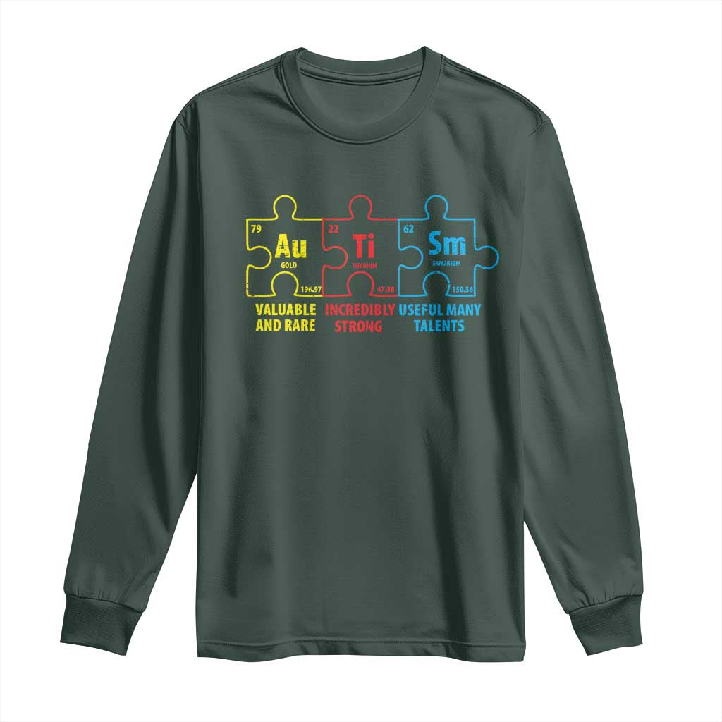 Autism Support Long Sleeve Shirt Elements Periodic Table ASD