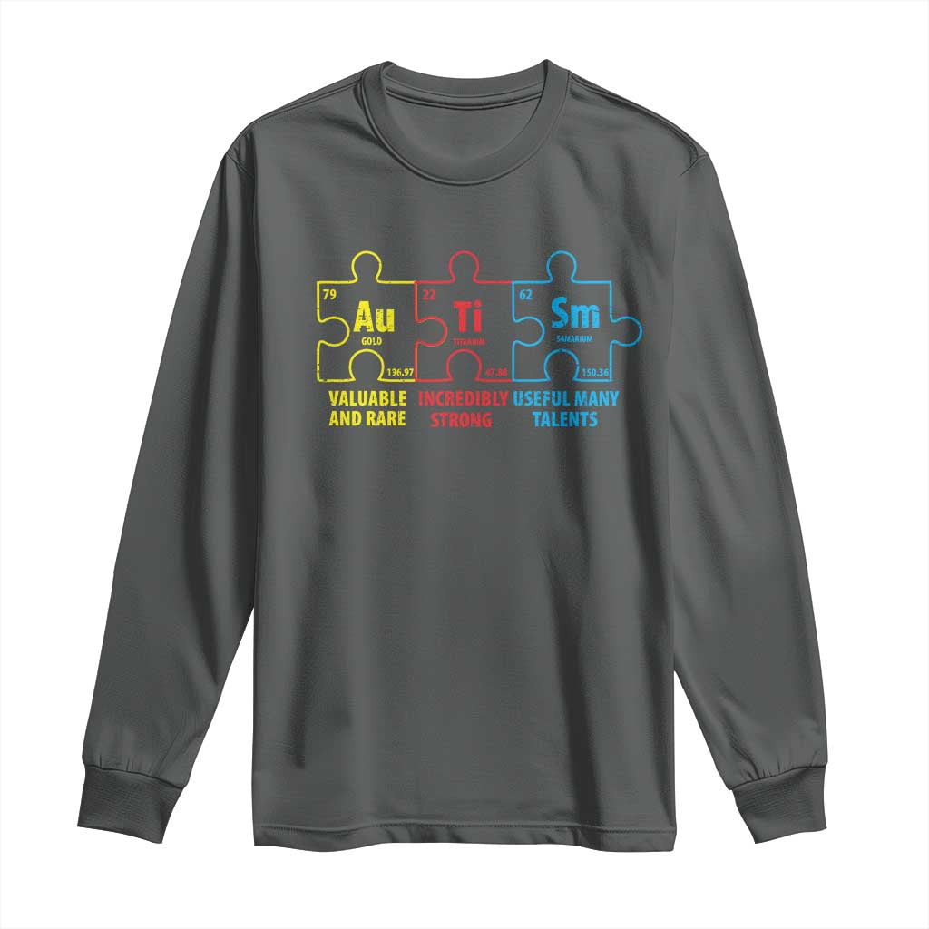 Autism Support Long Sleeve Shirt Elements Periodic Table ASD