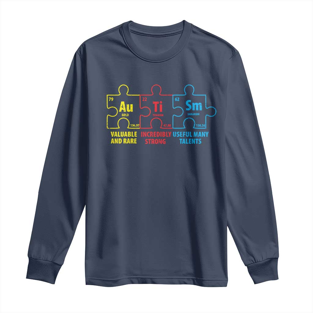 Autism Support Long Sleeve Shirt Elements Periodic Table ASD