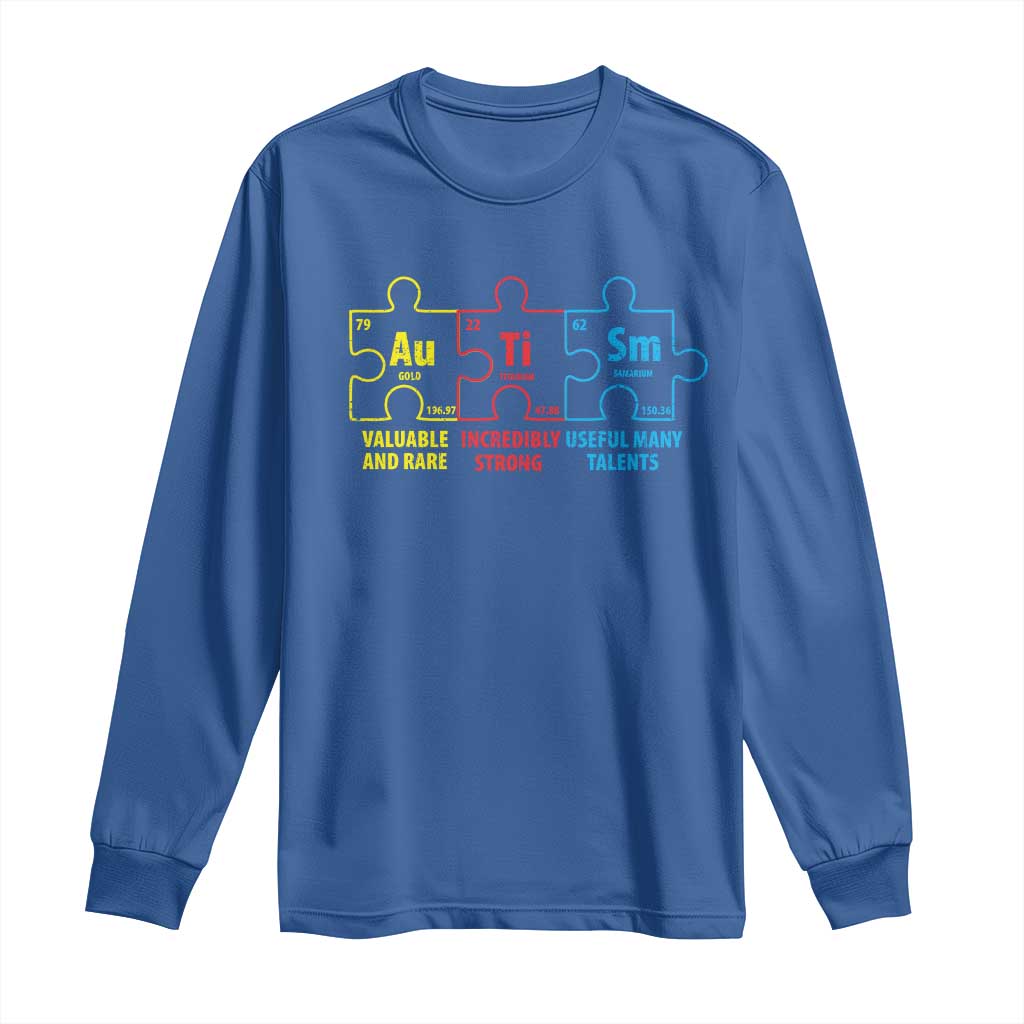 Autism Support Long Sleeve Shirt Elements Periodic Table ASD