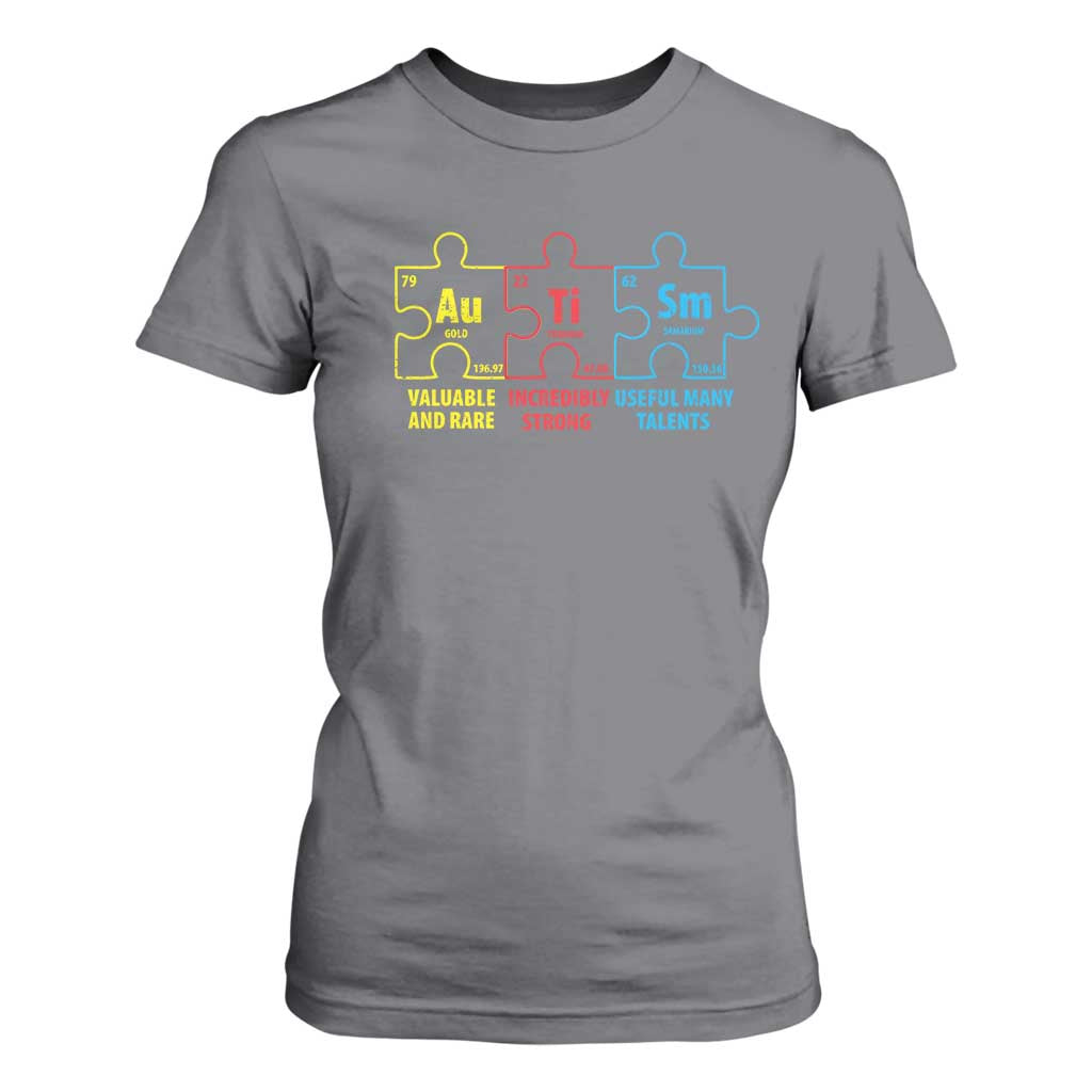 Autism Support T Shirt For Women Elements Periodic Table ASD