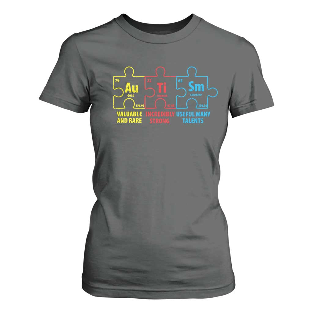 Autism Support T Shirt For Women Elements Periodic Table ASD