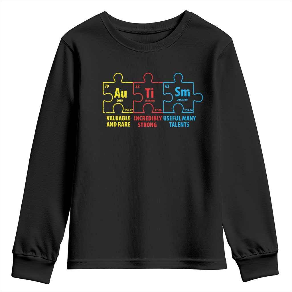 Autism Support Youth Sweatshirt Elements Periodic Table ASD