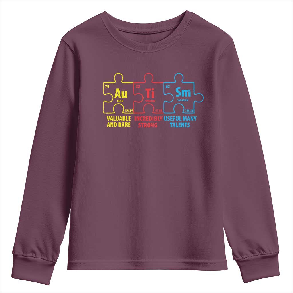 Autism Support Youth Sweatshirt Elements Periodic Table ASD