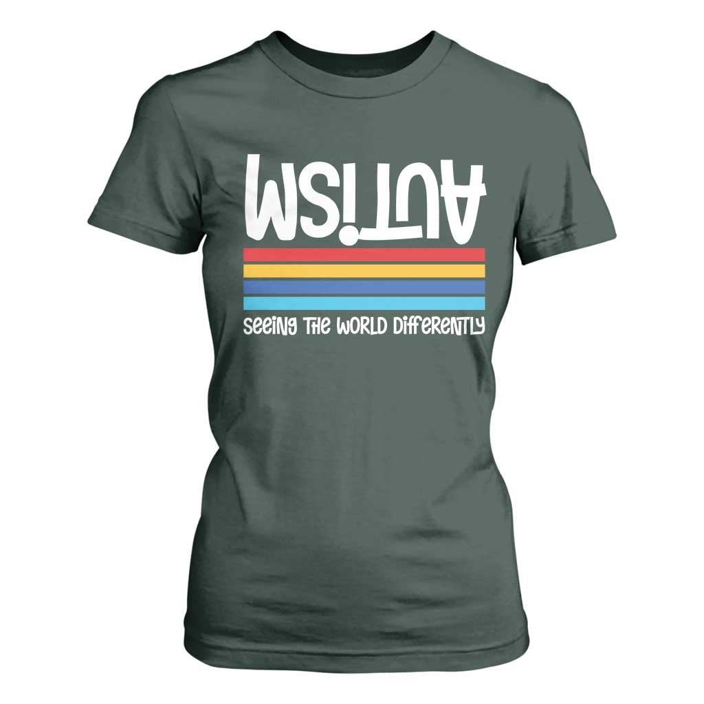 Autism Support T Shirt For Women Seeing the World Differently ASD Month