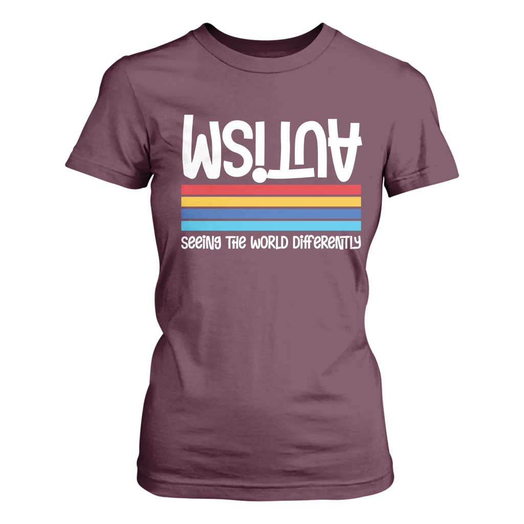 Autism Support T Shirt For Women Seeing the World Differently ASD Month