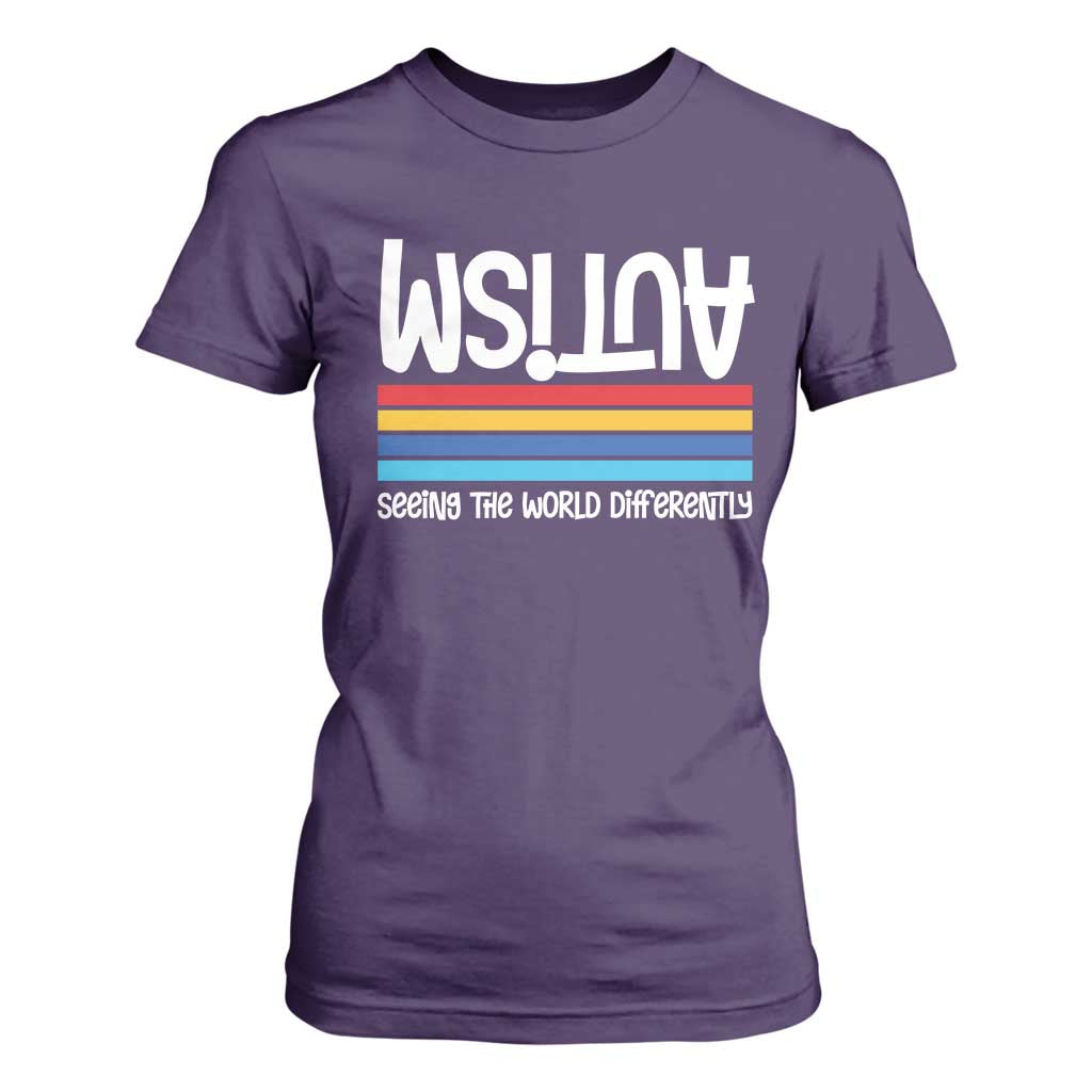 Autism Support T Shirt For Women Seeing the World Differently ASD Month