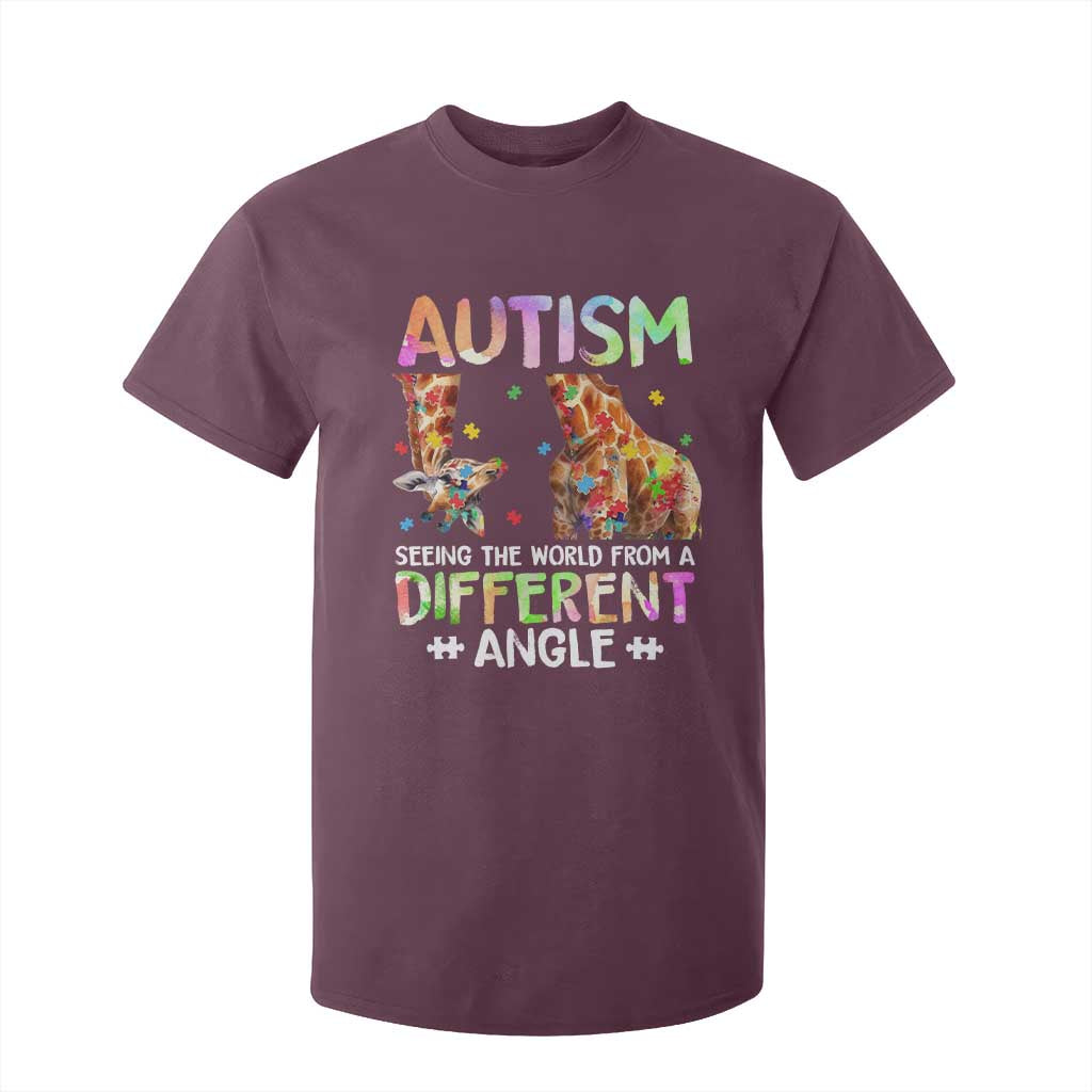 Autism Support Giraffe T Shirt For Kid Seeing The World Differently ASD