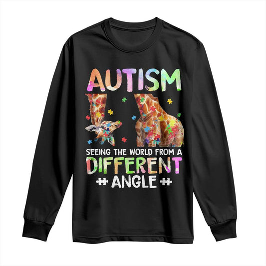 Autism Support Giraffe Long Sleeve Shirt Seeing The World Differently ASD