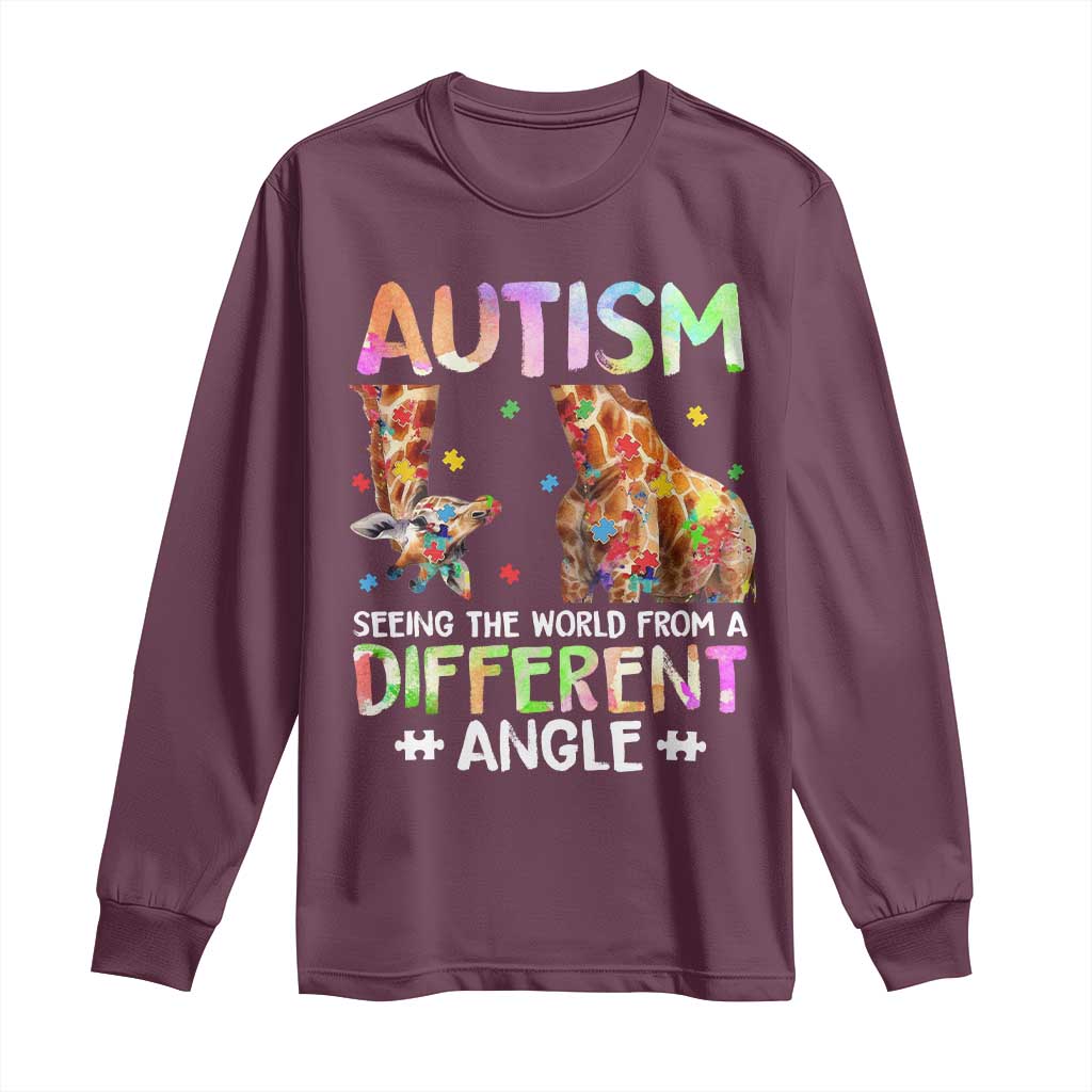 Autism Support Giraffe Long Sleeve Shirt Seeing The World Differently ASD