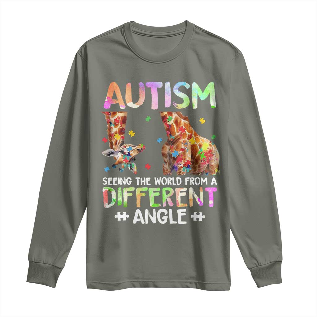 Autism Support Giraffe Long Sleeve Shirt Seeing The World Differently ASD