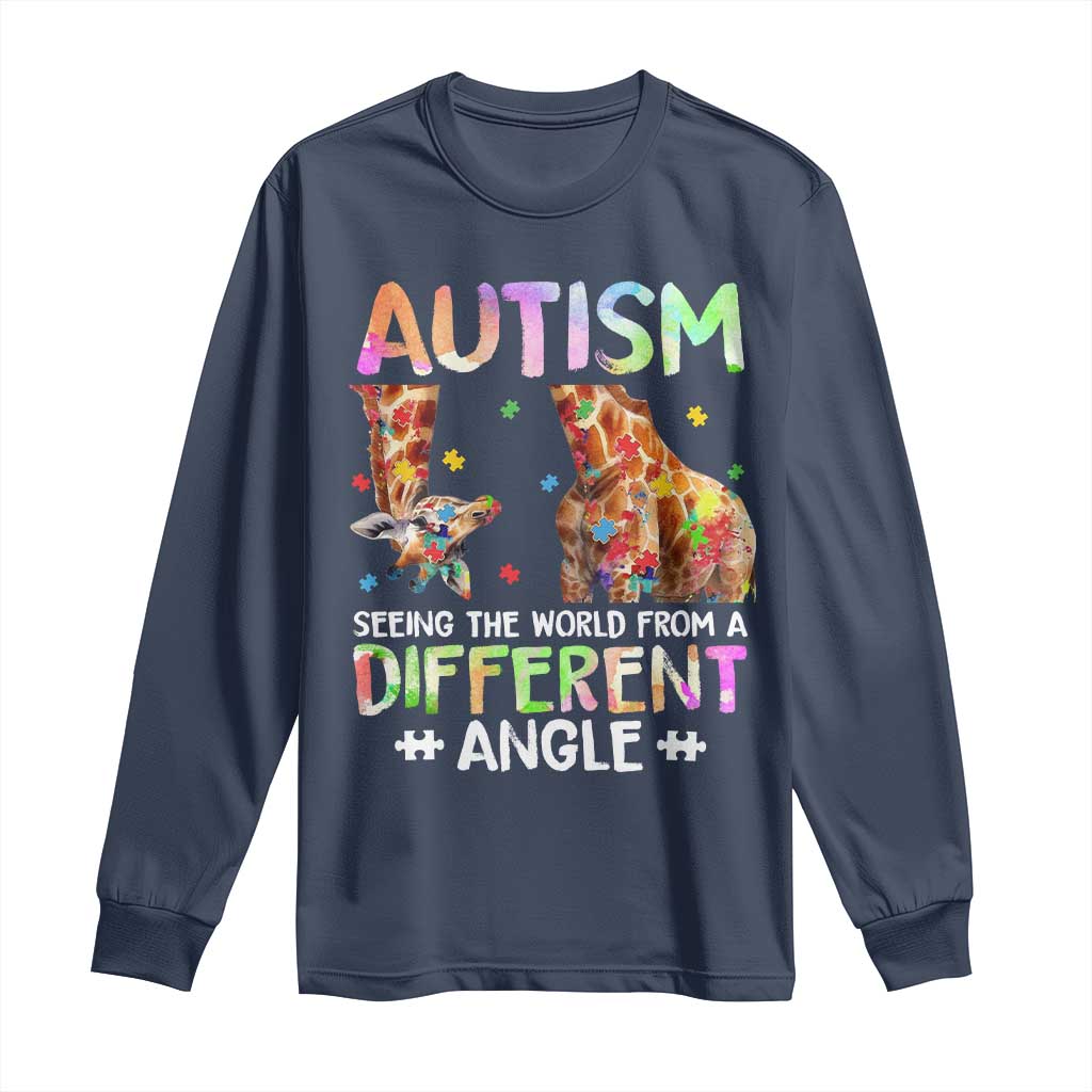 Autism Support Giraffe Long Sleeve Shirt Seeing The World Differently ASD