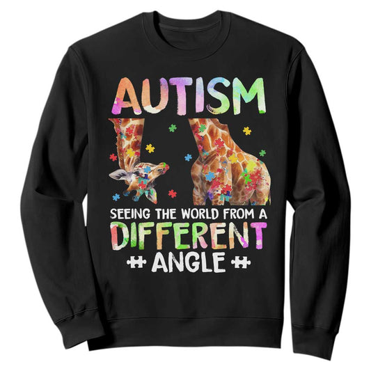 Autism Support Giraffe Sweatshirt Seeing The World Differently ASD