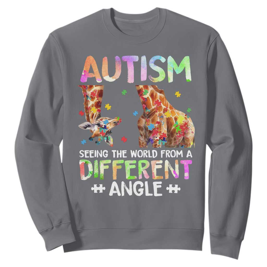 Autism Support Giraffe Sweatshirt Seeing The World Differently ASD