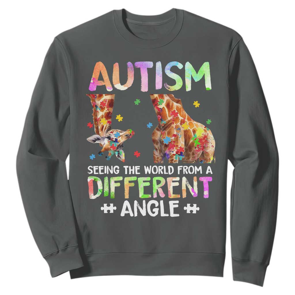 Autism Support Giraffe Sweatshirt Seeing The World Differently ASD