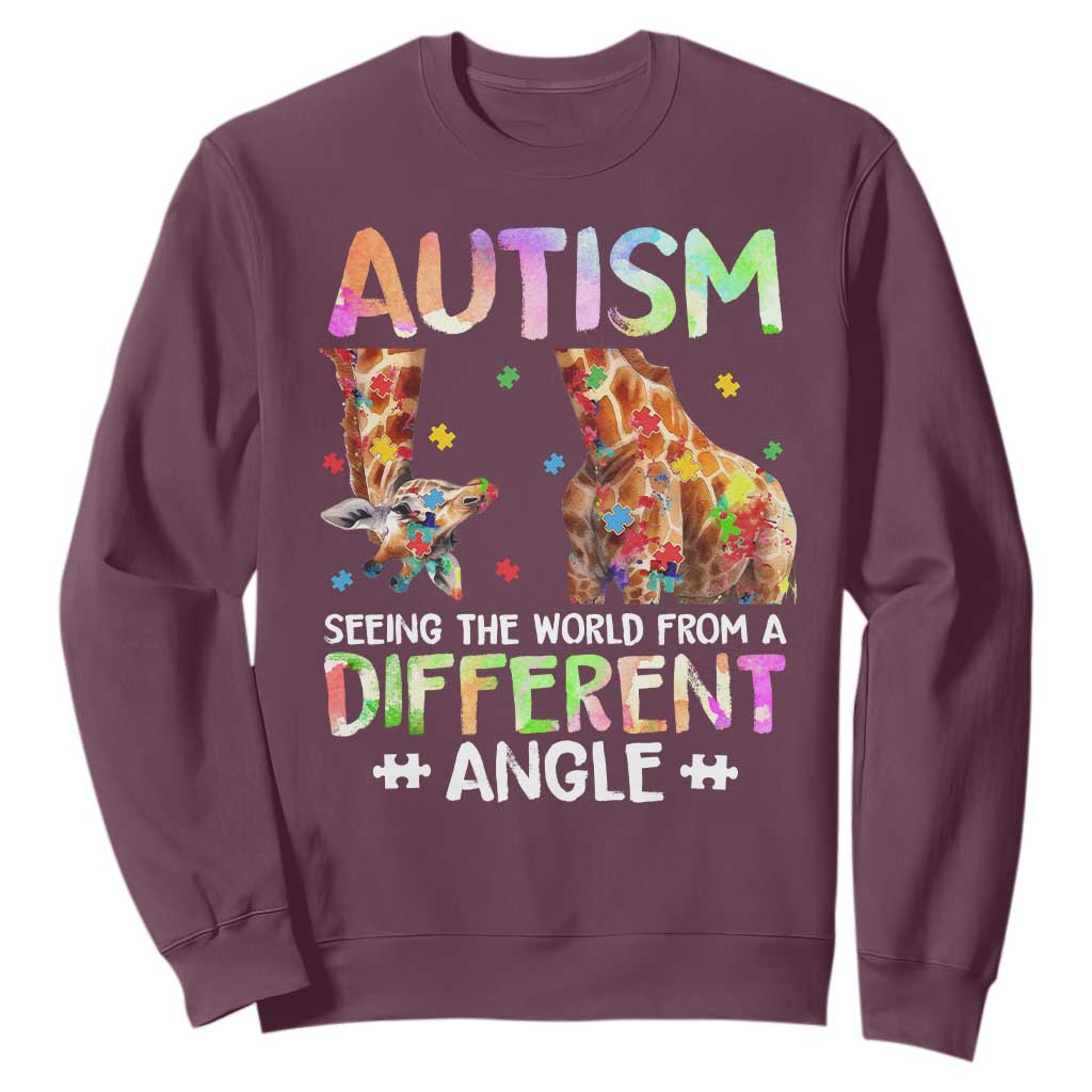 Autism Support Giraffe Sweatshirt Seeing The World Differently ASD