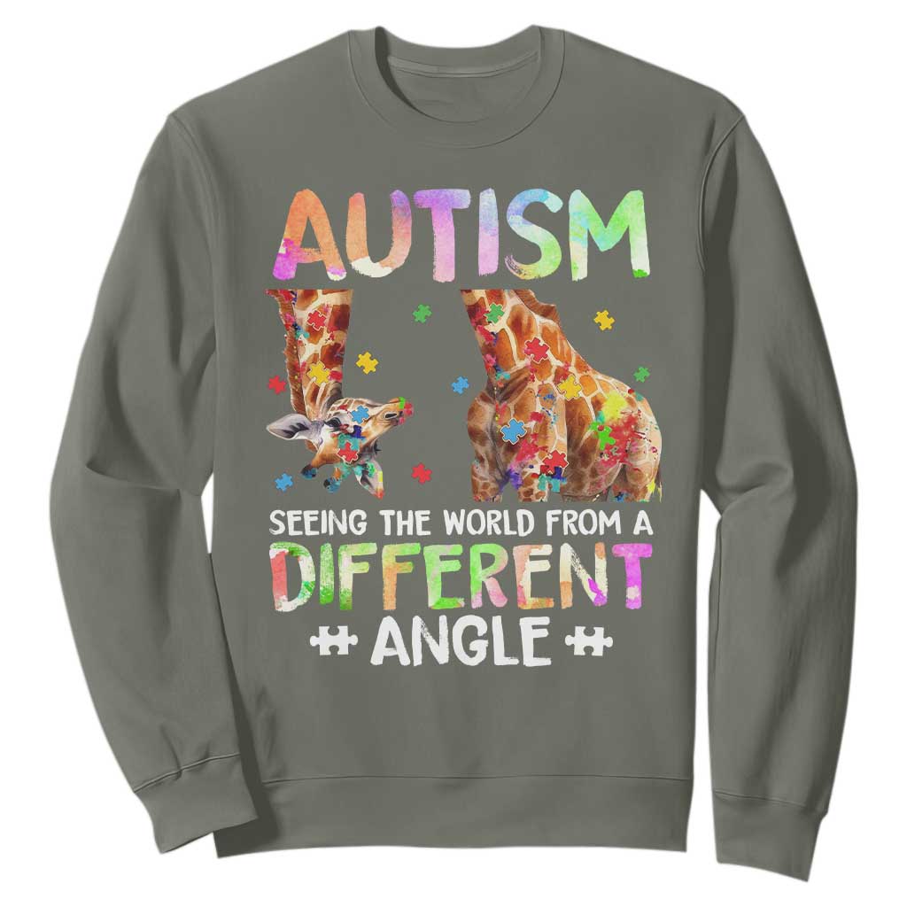 Autism Support Giraffe Sweatshirt Seeing The World Differently ASD