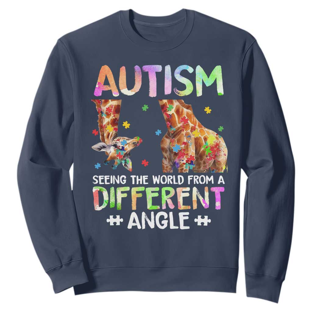 Autism Support Giraffe Sweatshirt Seeing The World Differently ASD
