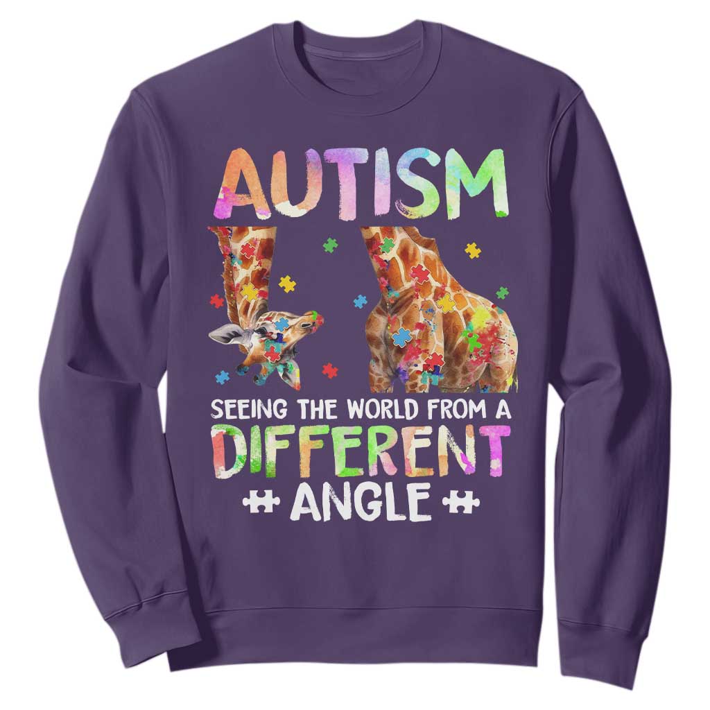 Autism Support Giraffe Sweatshirt Seeing The World Differently ASD