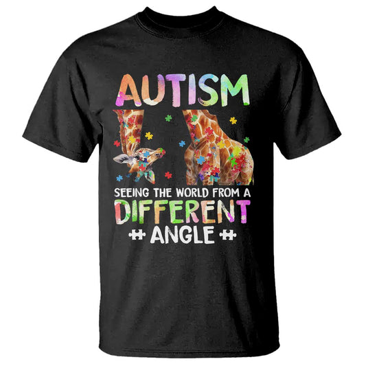 Autism Support Giraffe T Shirt Seeing The World Differently ASD