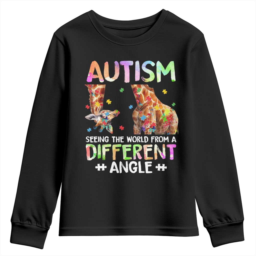 Autism Support Giraffe Youth Sweatshirt Seeing The World Differently ASD