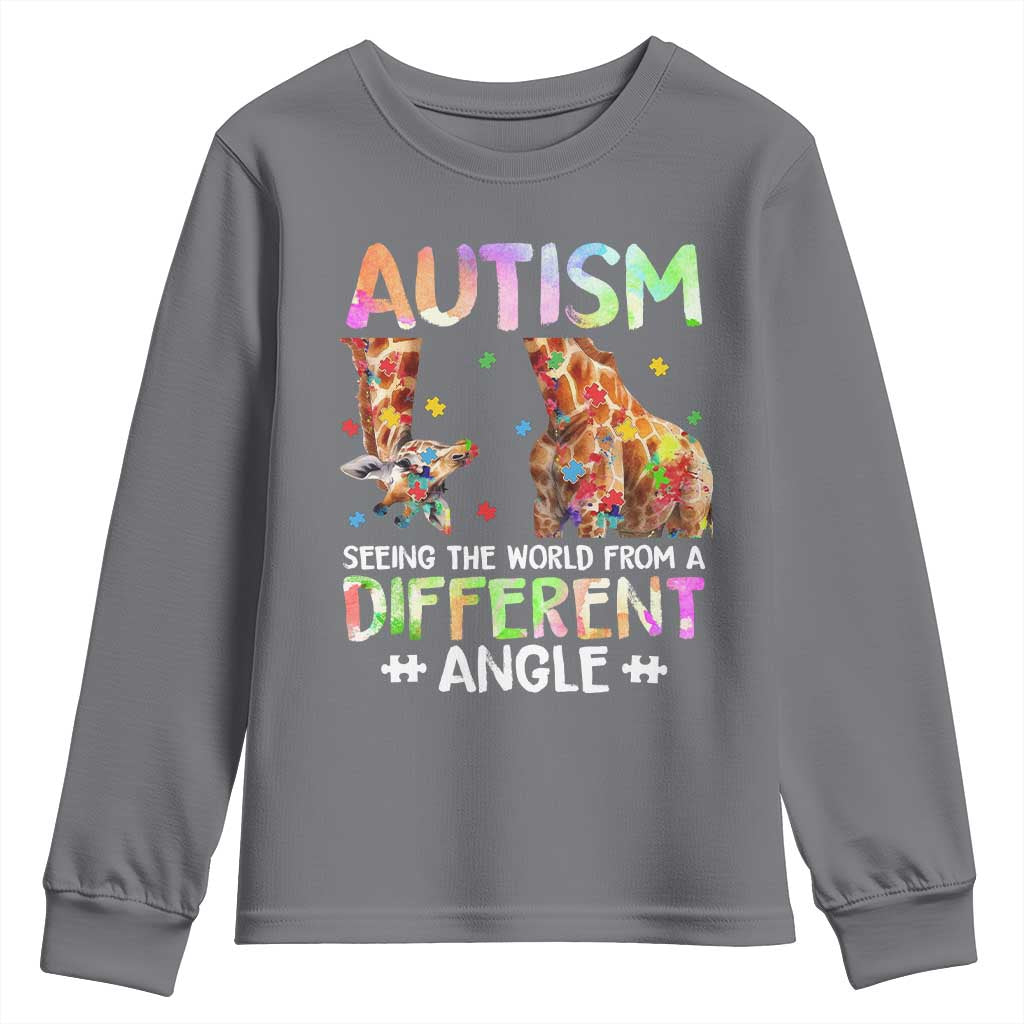 Autism Support Giraffe Youth Sweatshirt Seeing The World Differently ASD