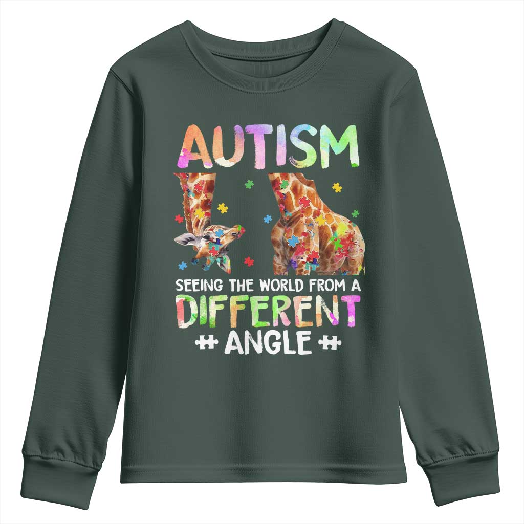 Autism Support Giraffe Youth Sweatshirt Seeing The World Differently ASD
