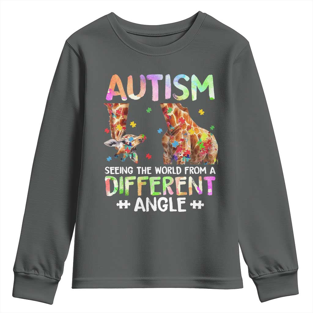 Autism Support Giraffe Youth Sweatshirt Seeing The World Differently ASD
