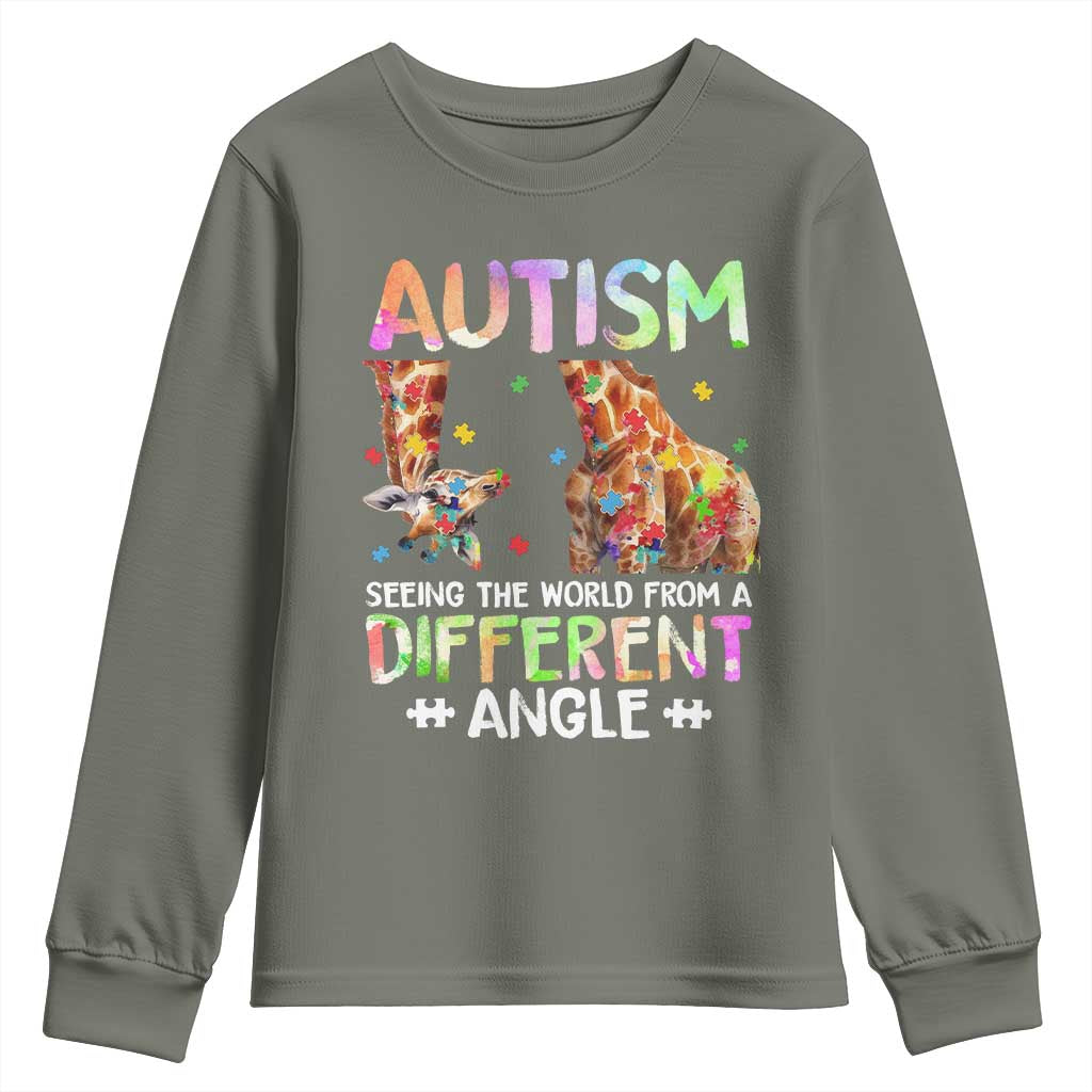Autism Support Giraffe Youth Sweatshirt Seeing The World Differently ASD