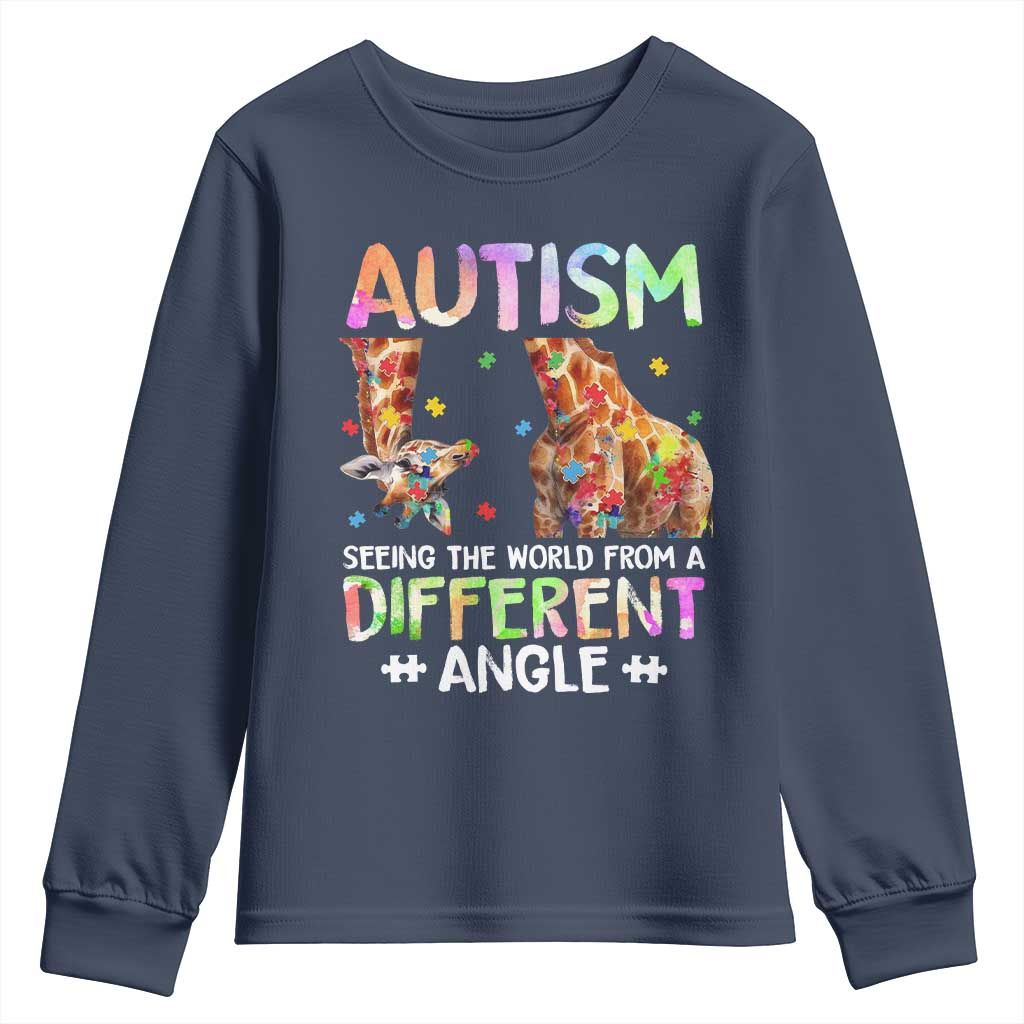 Autism Support Giraffe Youth Sweatshirt Seeing The World Differently ASD