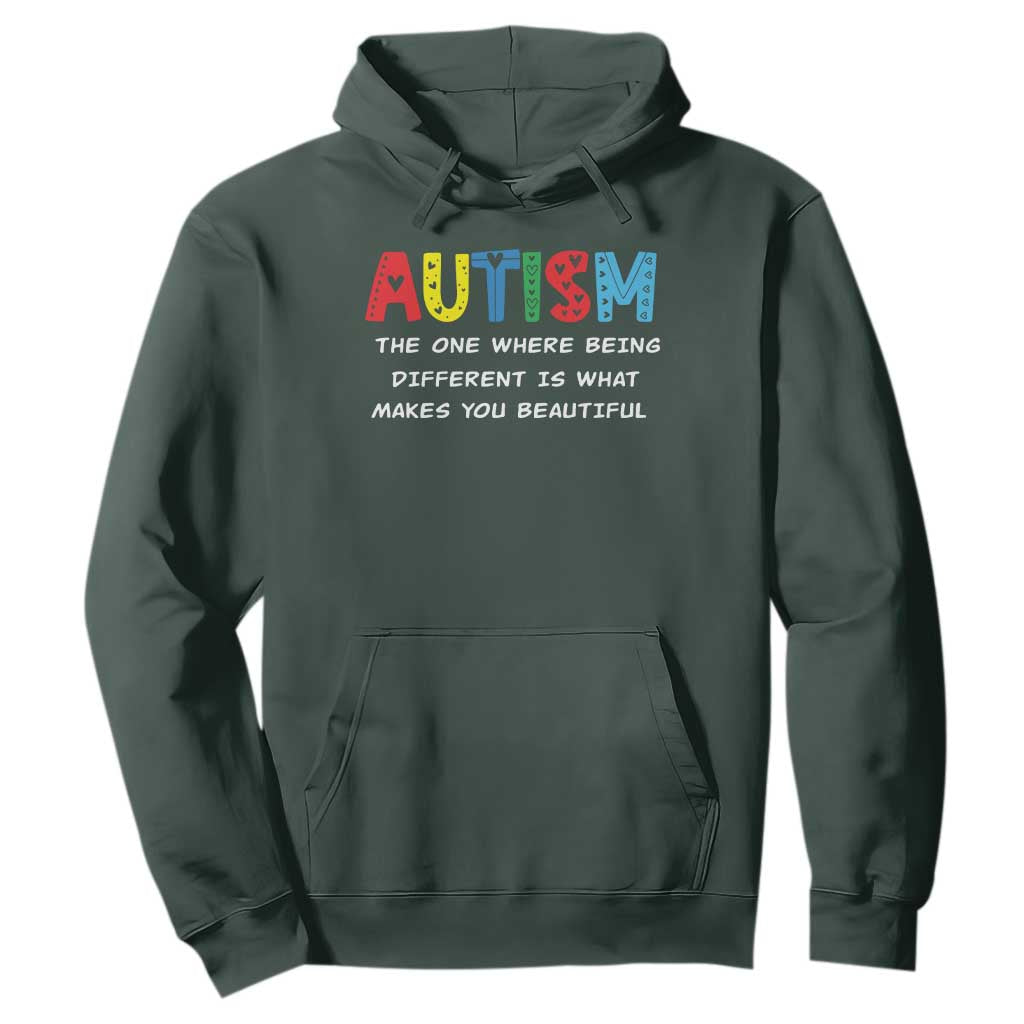 Autism Support Hoodie Different Makes You Beautiful ASD Month