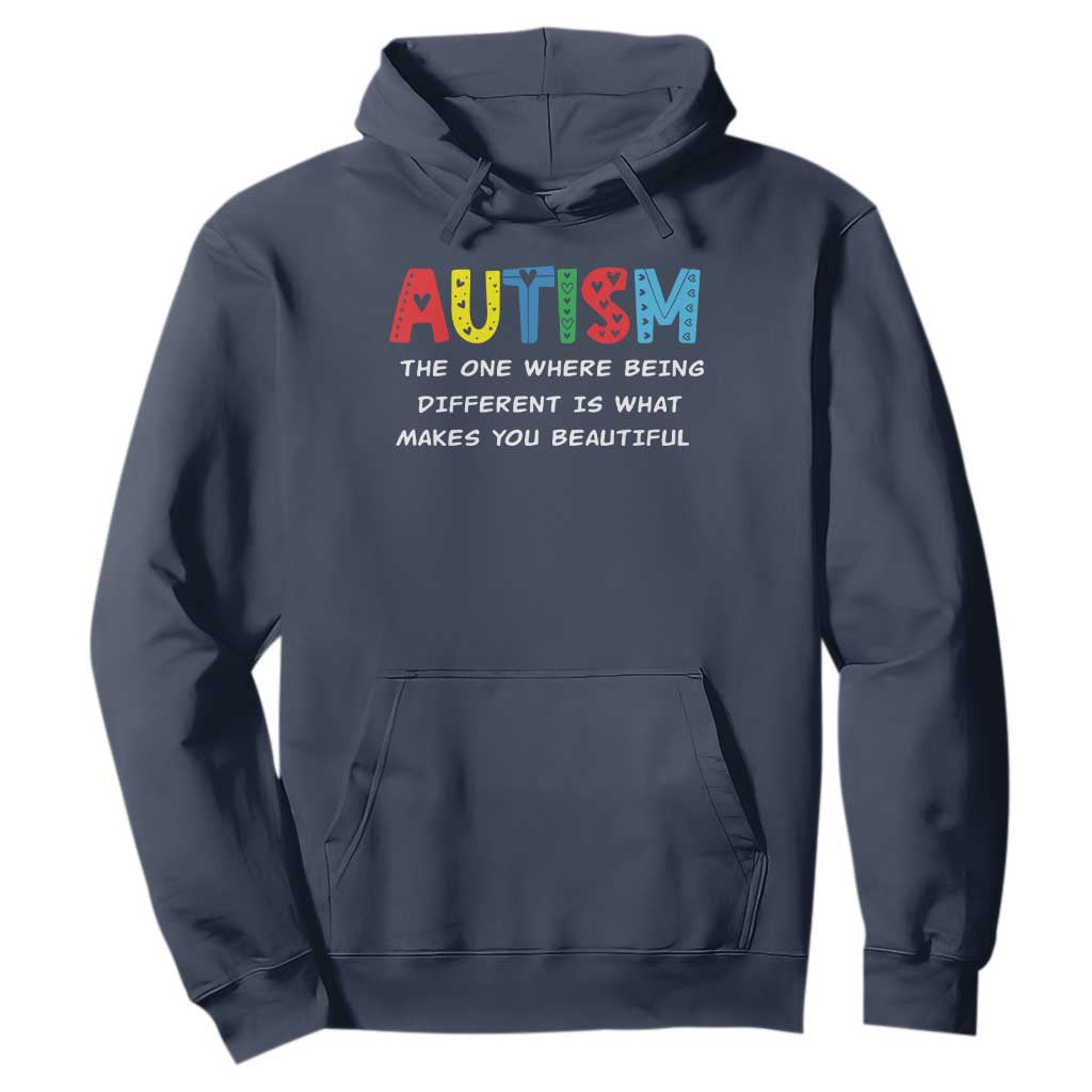 Autism Support Hoodie Different Makes You Beautiful ASD Month