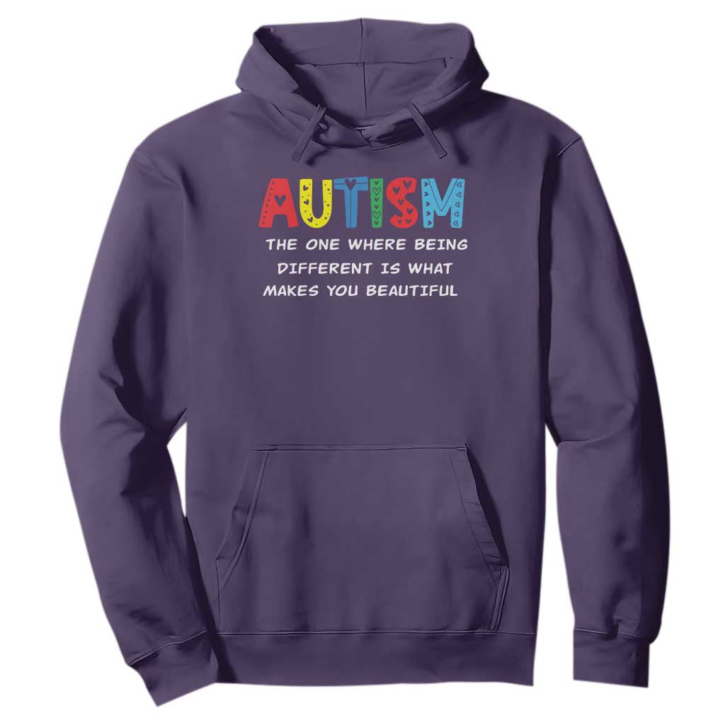 Autism Support Hoodie Different Makes You Beautiful ASD Month