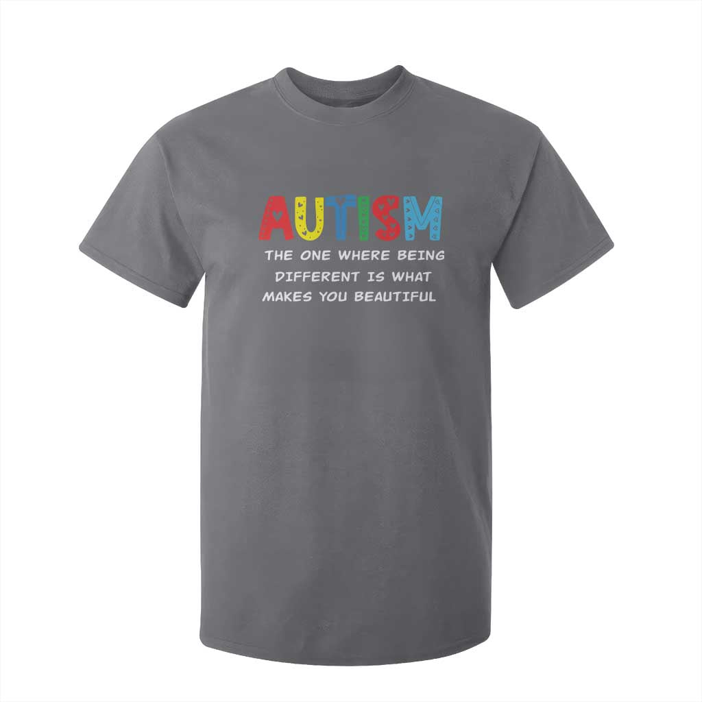 Autism Support T Shirt For Kid Different Makes You Beautiful ASD Month
