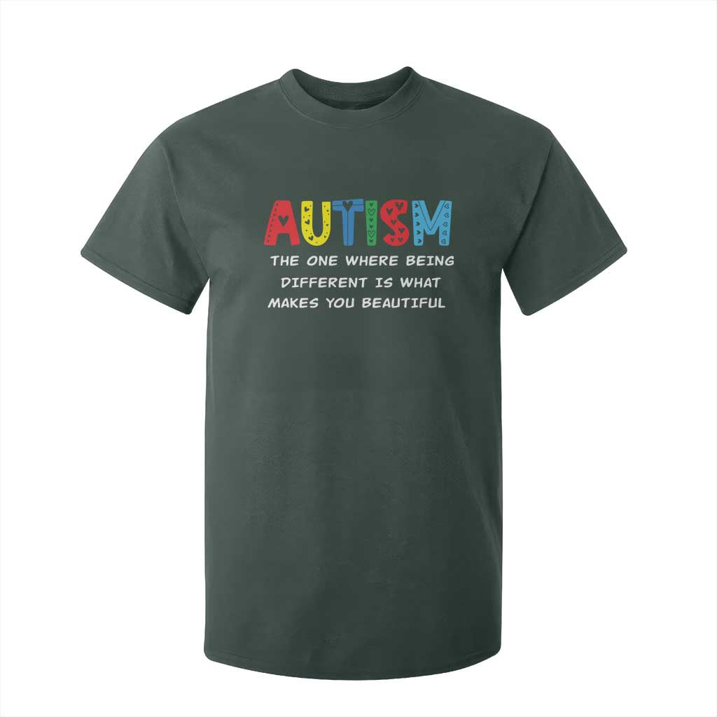 Autism Support T Shirt For Kid Different Makes You Beautiful ASD Month