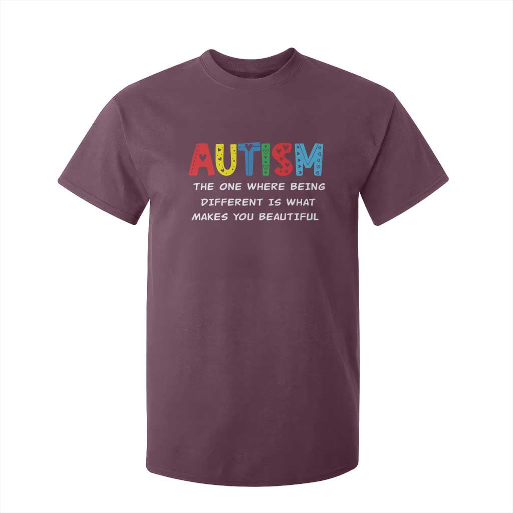 Autism Support T Shirt For Kid Different Makes You Beautiful ASD Month