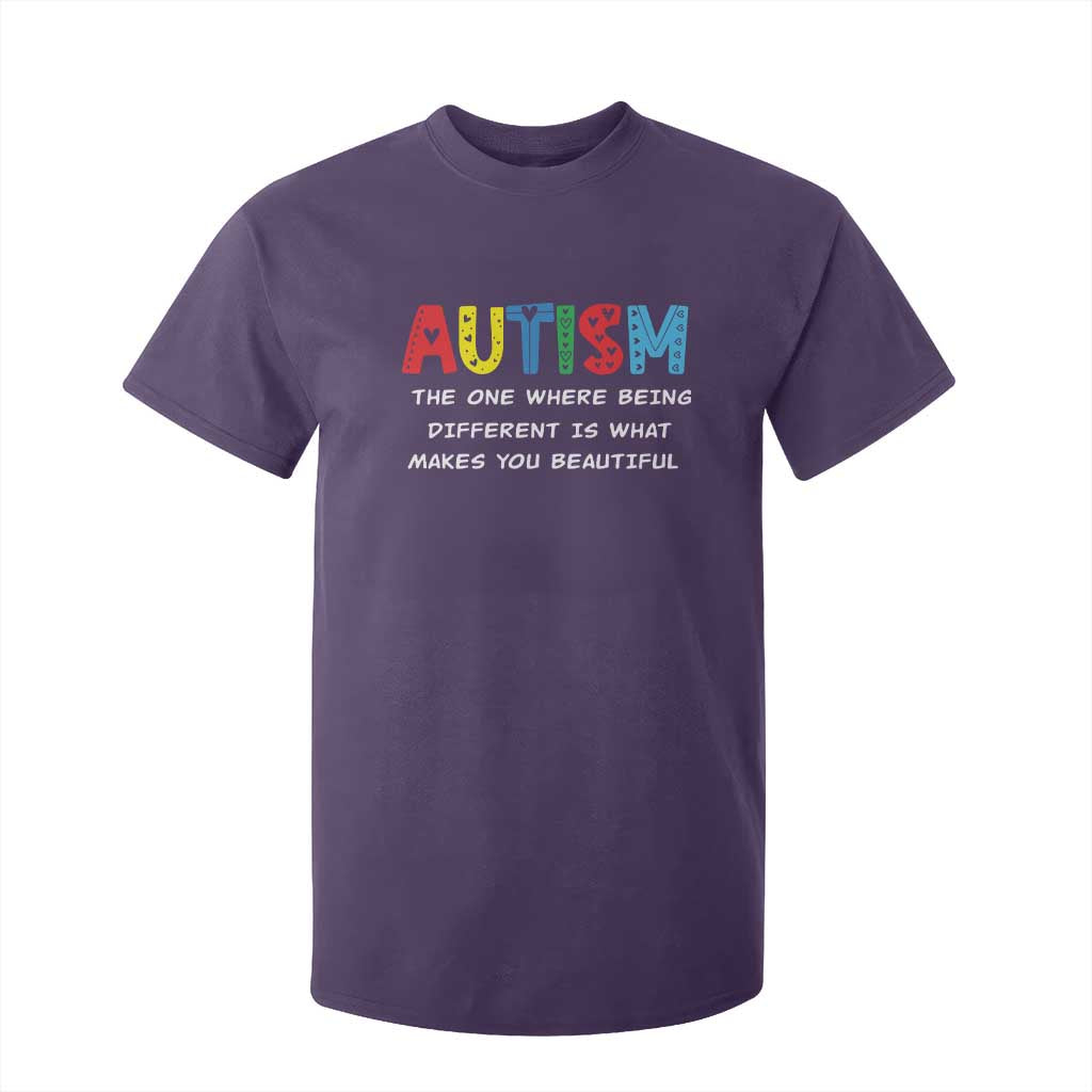Autism Support T Shirt For Kid Different Makes You Beautiful ASD Month