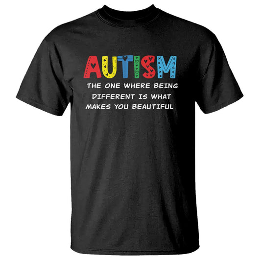 Autism Support T Shirt Different Makes You Beautiful ASD Month