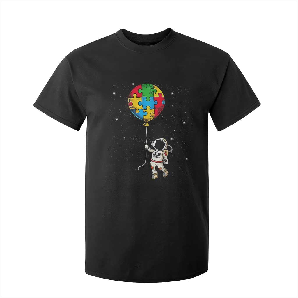 Autism Support Astronaut T Shirt For Kid Puzzle Pieces Balloon Space Autistic