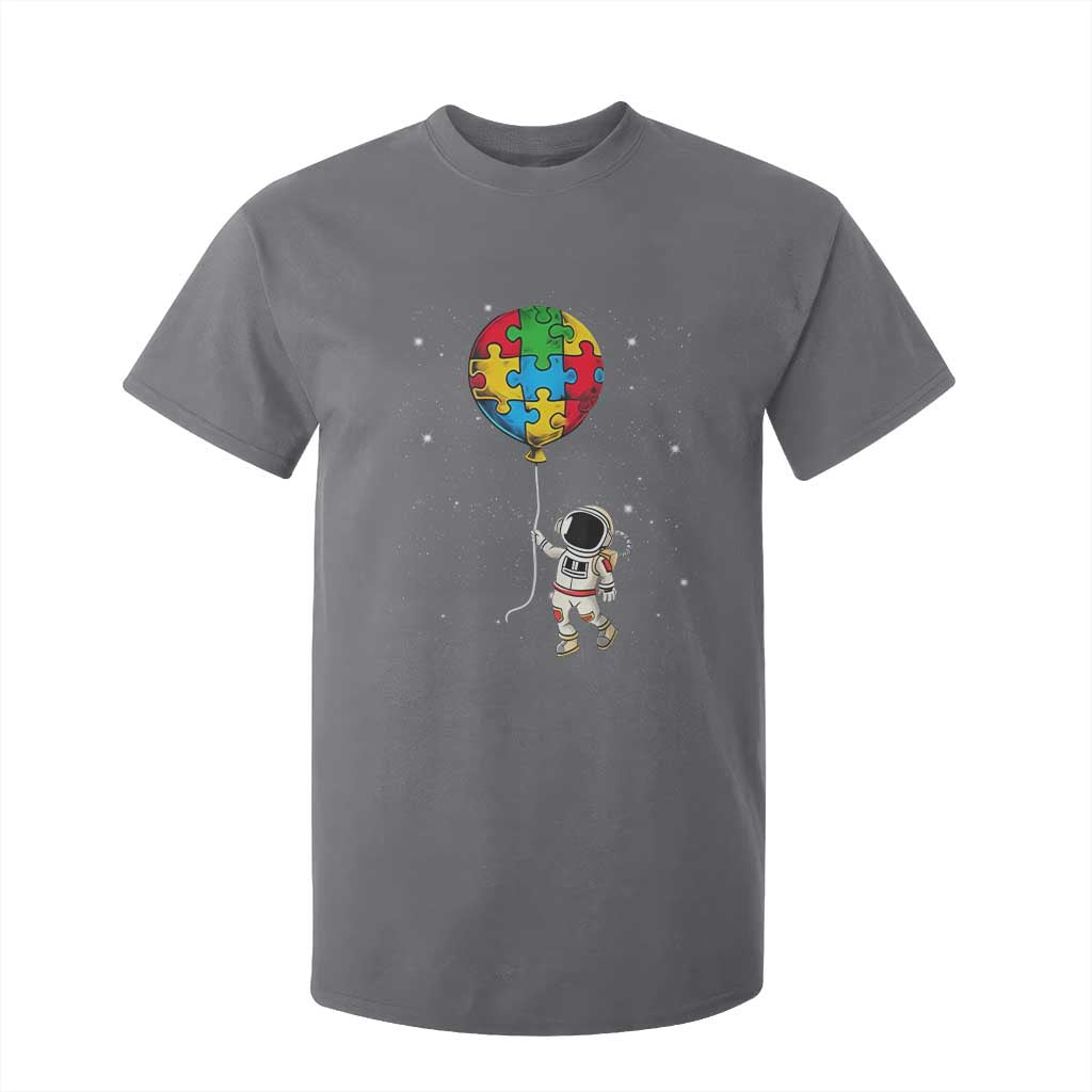Autism Support Astronaut T Shirt For Kid Puzzle Pieces Balloon Space Autistic